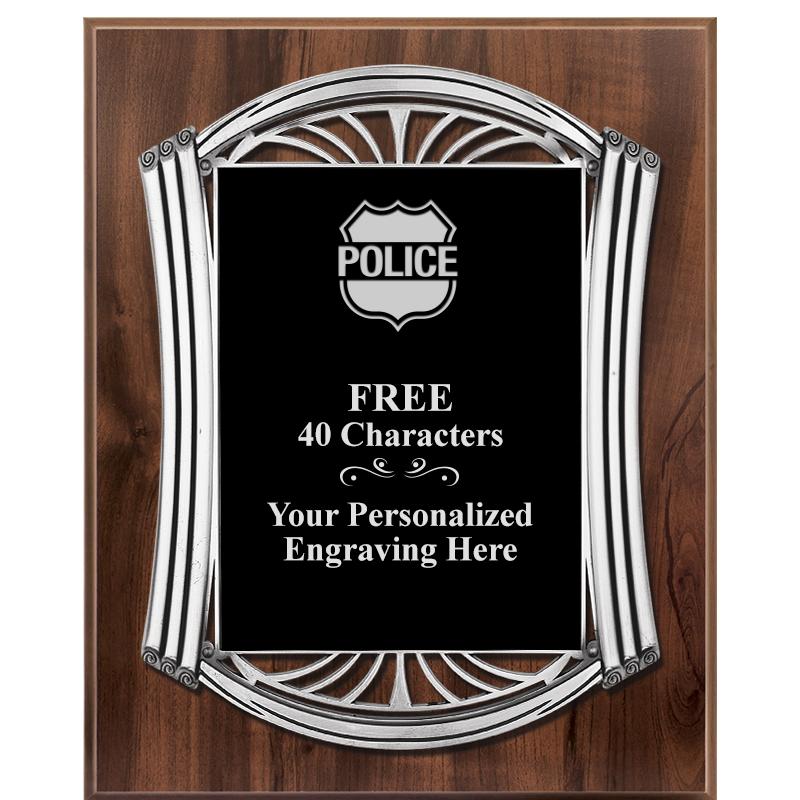 10.5X13 ROMAN WOOD W SLV PLQ