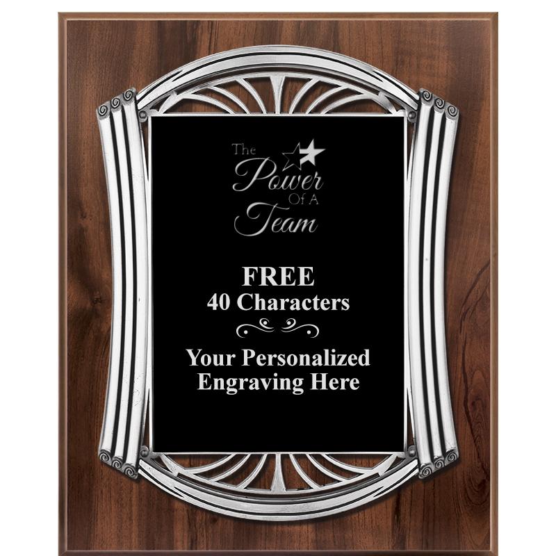 10.5X13 ROMAN WOOD W SLV PLQ