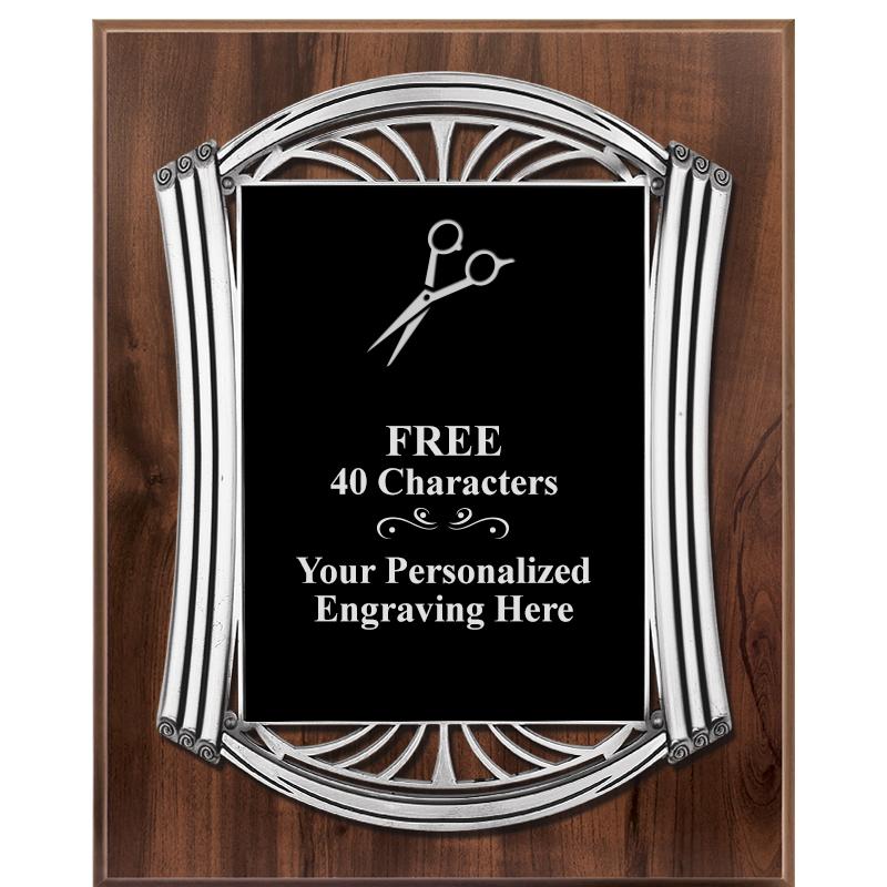 10.5X13 ROMAN WOOD W SLV PLQ