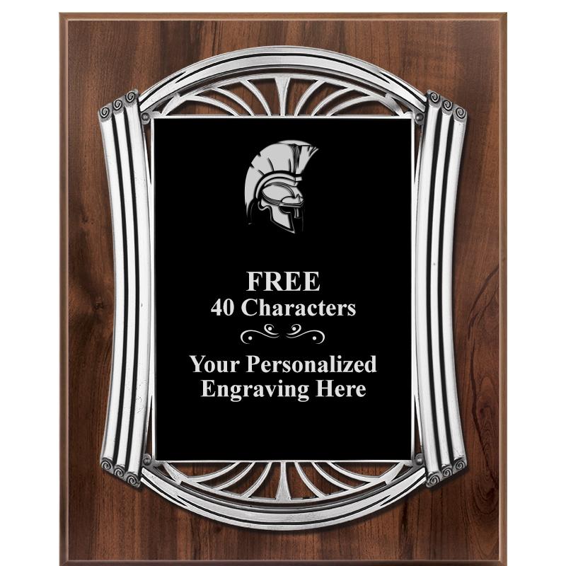 10.5X13 ROMAN WOOD W SLV PLQ