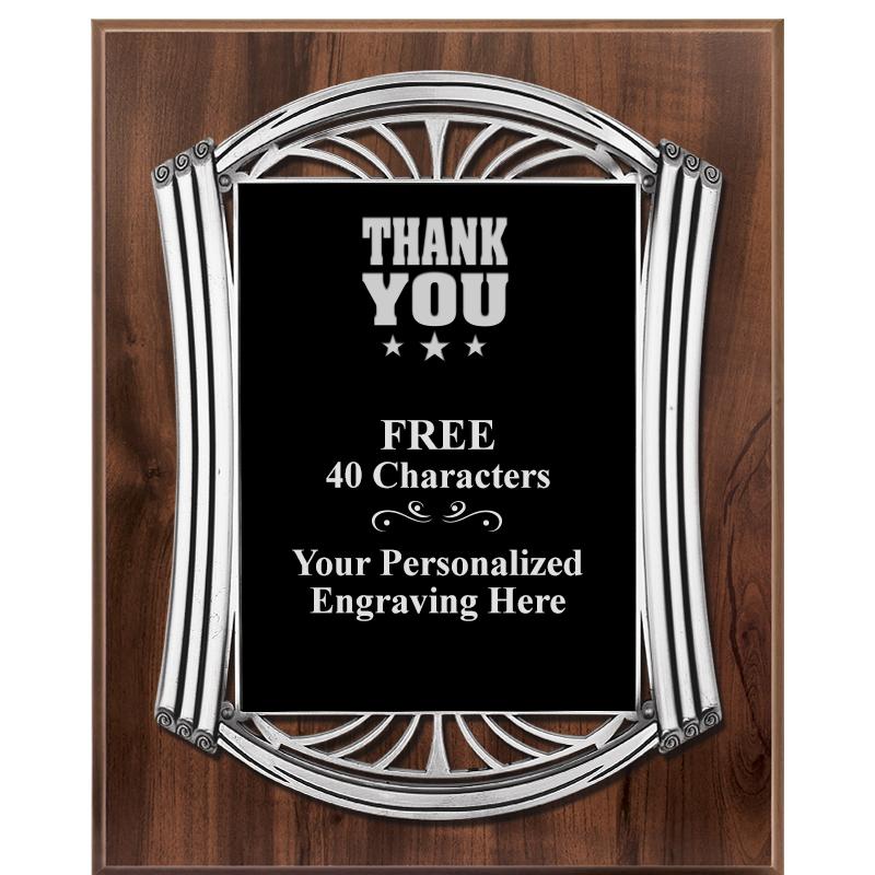 10.5X13 ROMAN WOOD W SLV PLQ