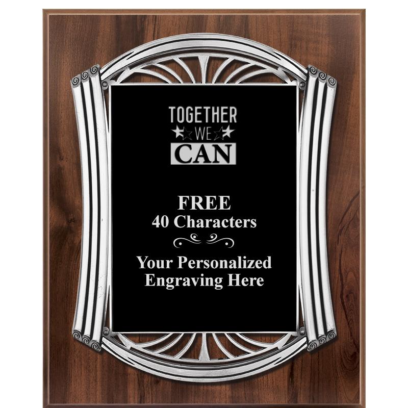 10.5X13 ROMAN WOOD W SLV PLQ