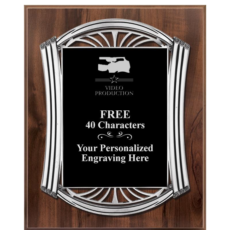 10.5X13 ROMAN WOOD W SLV PLQ