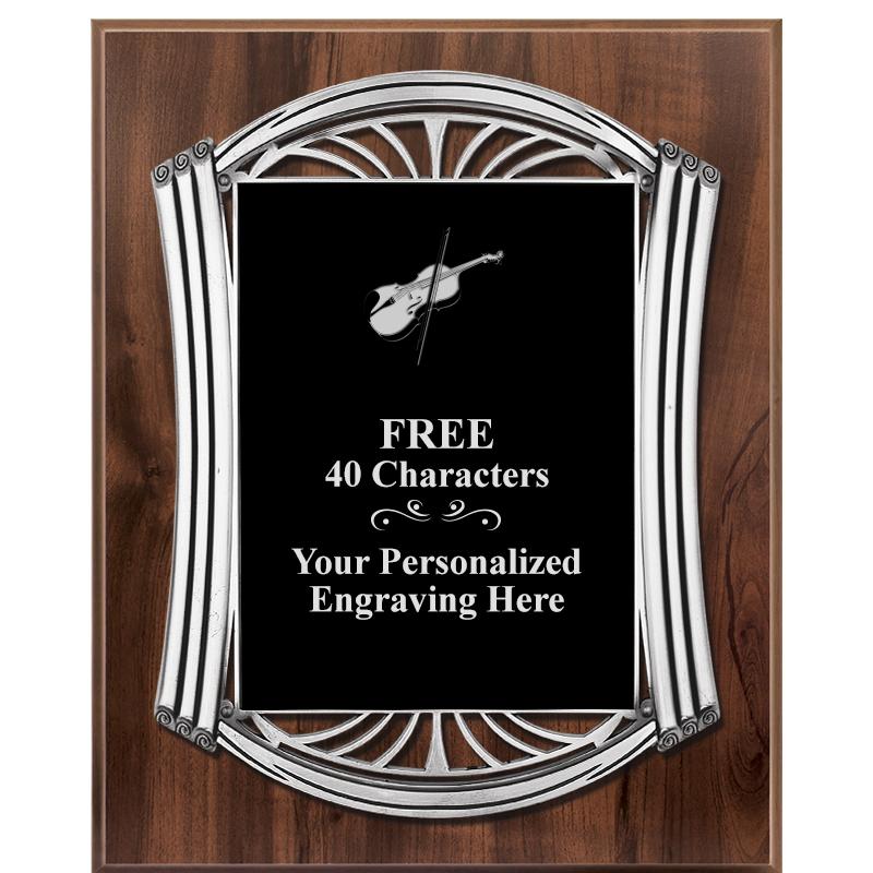 10.5X13 ROMAN WOOD W SLV PLQ