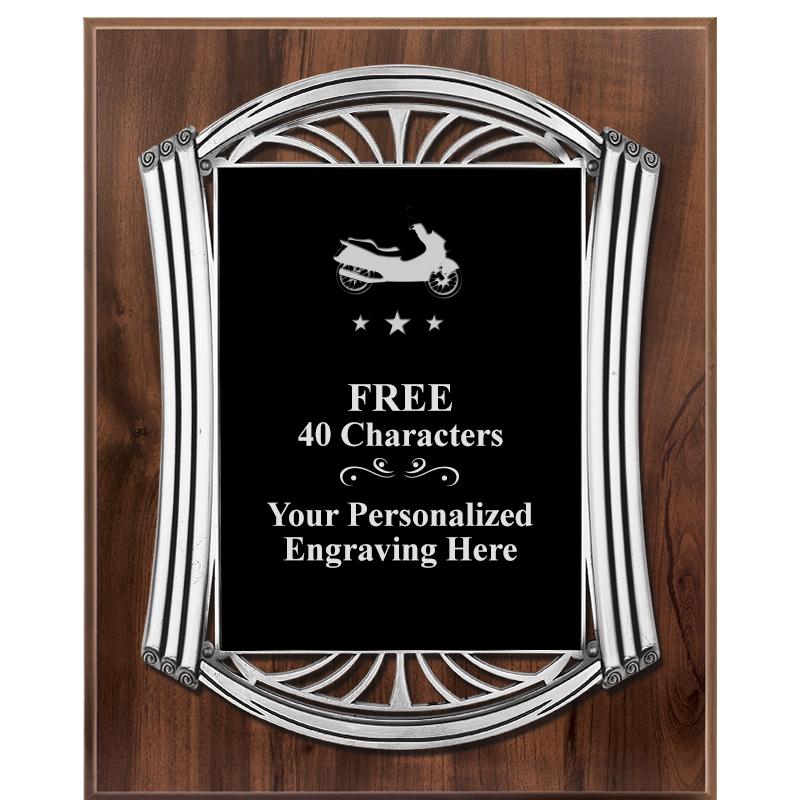 10.5X13 ROMAN WOOD W SLV PLQ