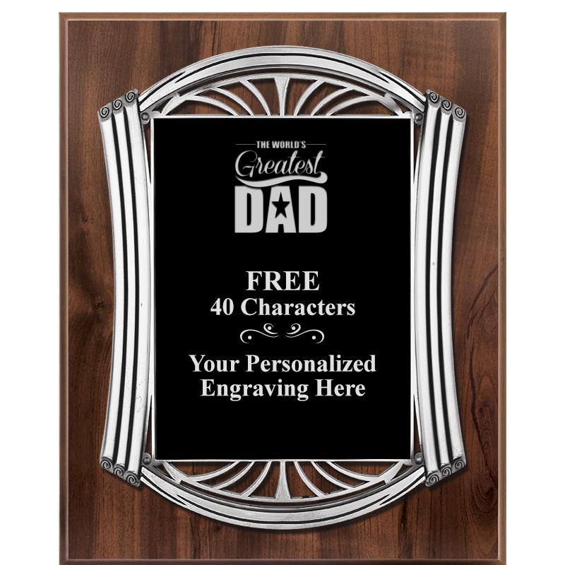 10.5X13 ROMAN WOOD W SLV PLQ