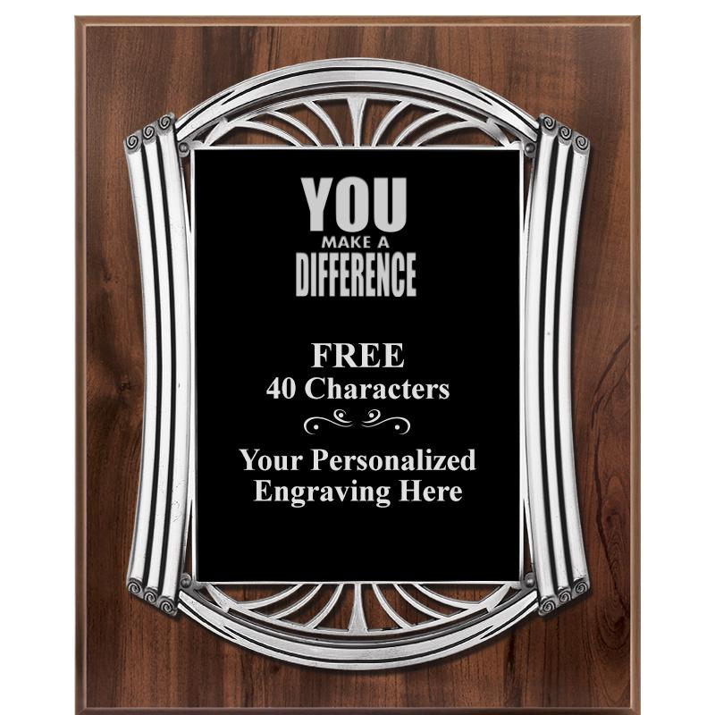 10.5X13 ROMAN WOOD W SLV PLQ