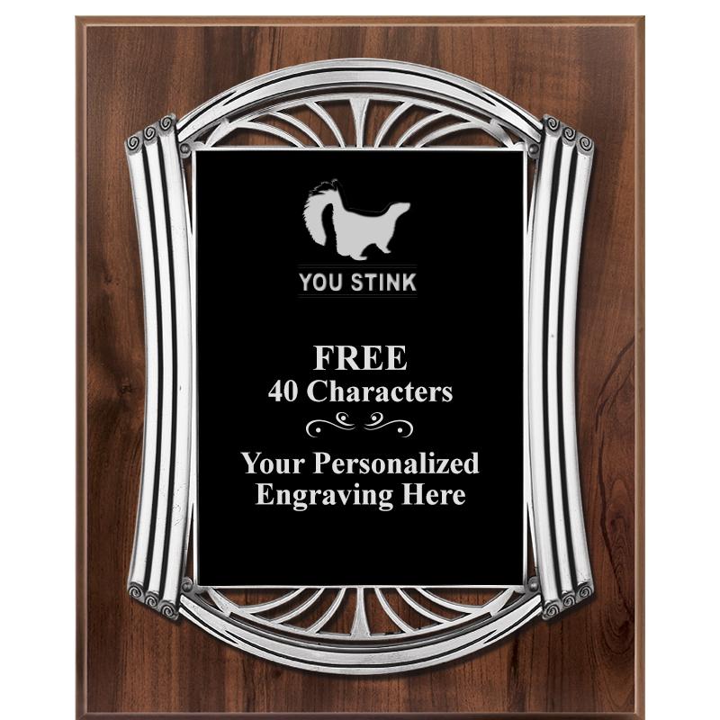 10.5X13 ROMAN WOOD W SLV PLQ