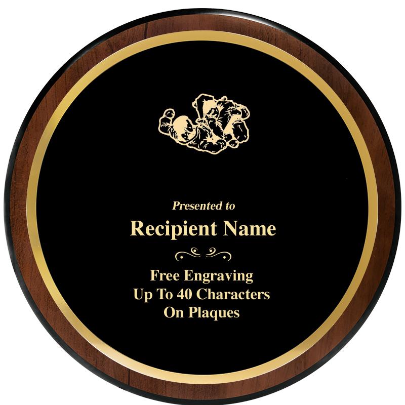 9" ROUND WOOD PLAQUE