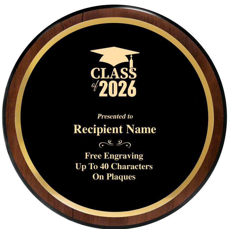 9" ROUND WOOD PLAQUE