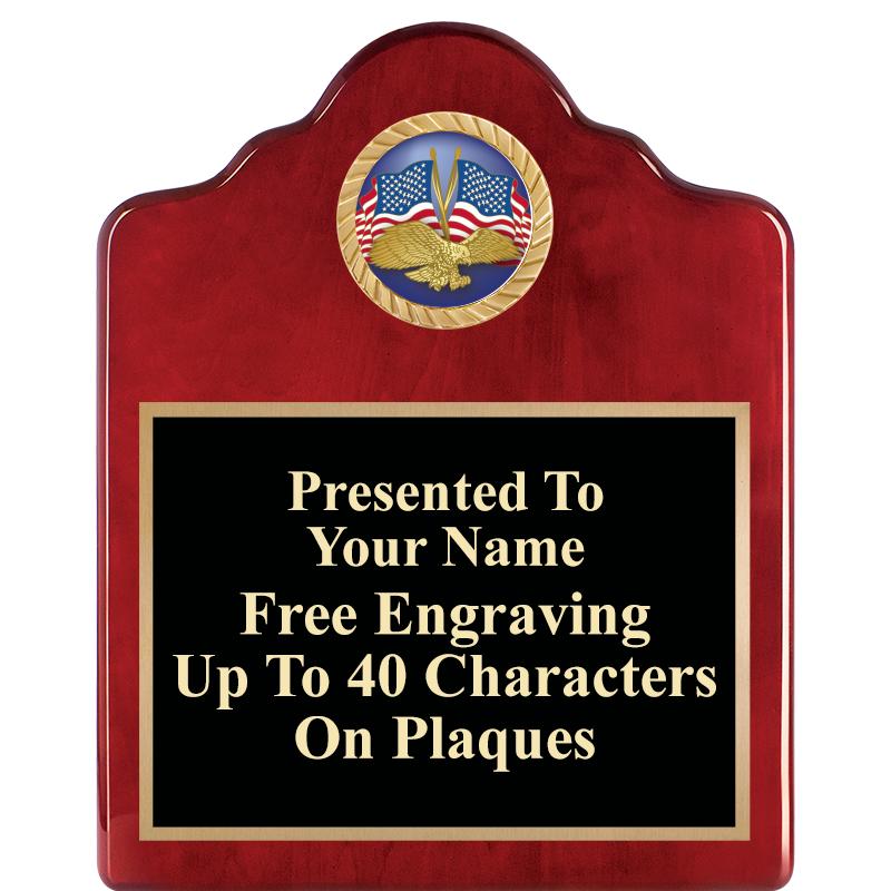 8X10 ROSEWOOD EMBLEM INS PLQ