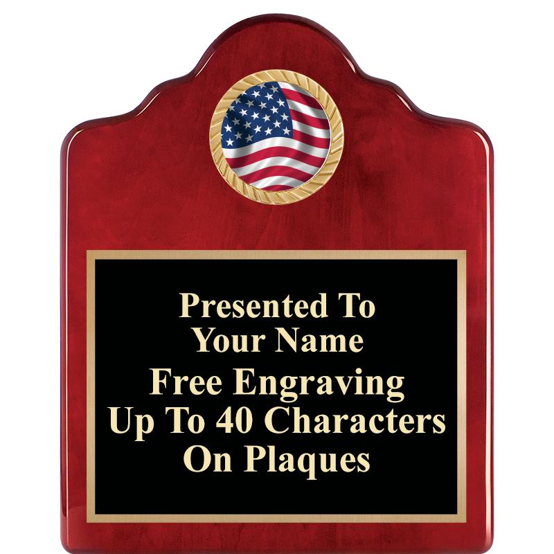 8X10 ROSEWOOD EMBLEM INS PLQ