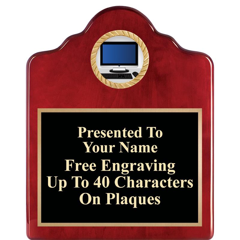 8X10 ROSEWOOD EMBLEM INS PLQ