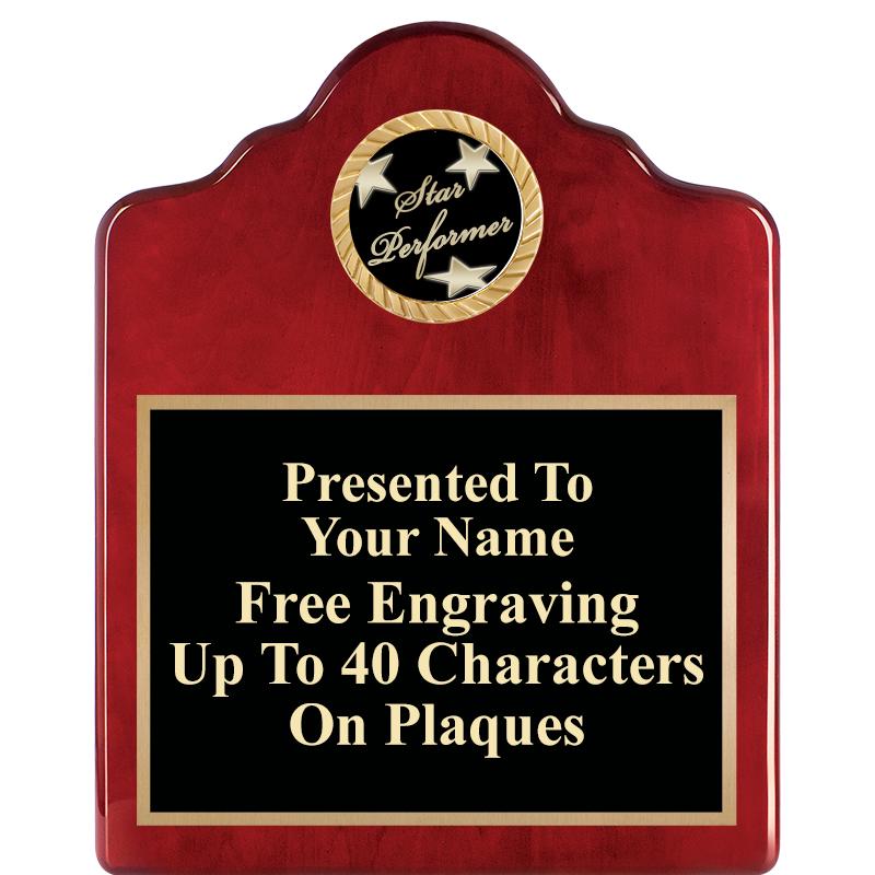 8X10 ROSEWOOD EMBLEM INS PLQ