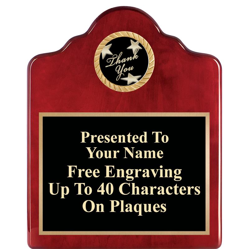 8X10 ROSEWOOD EMBLEM INS PLQ