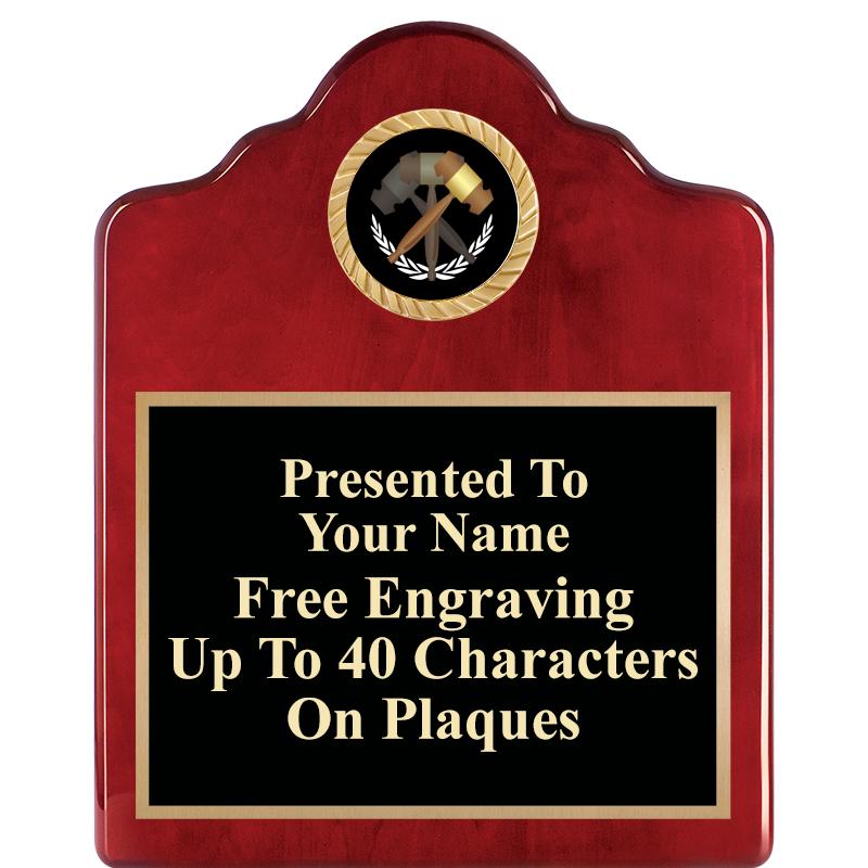 8X10 ROSEWOOD EMBLEM INS PLQ