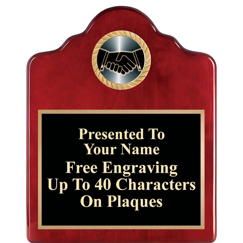 8X10 ROSEWOOD EMBLEM INS PLQ