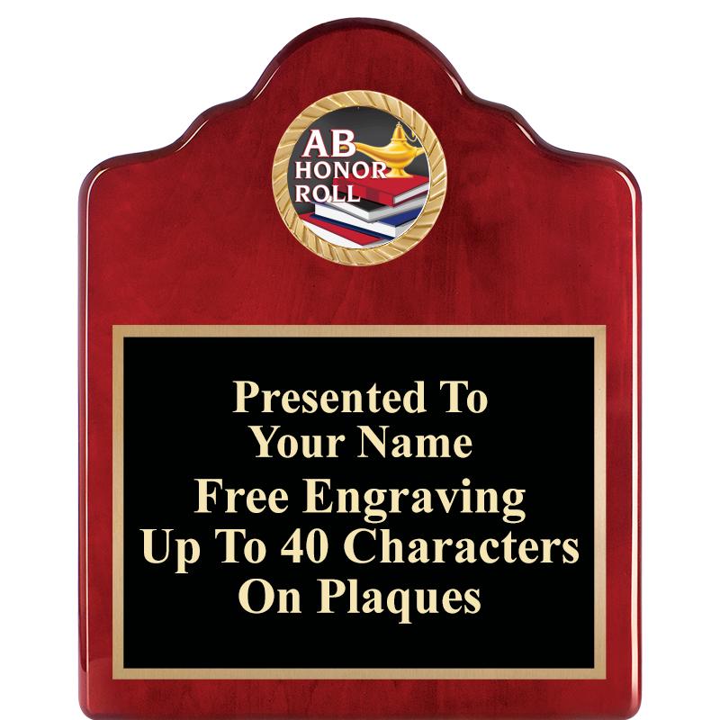 8X10 ROSEWOOD EMBLEM INS PLQ