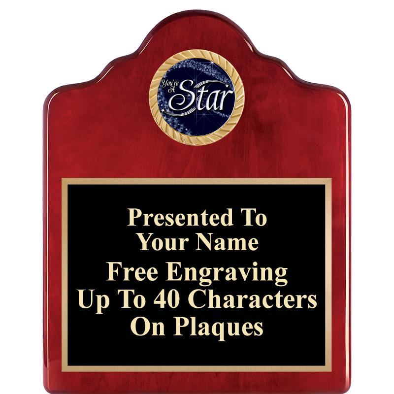 8X10 ROSEWOOD EMBLEM INS PLQ