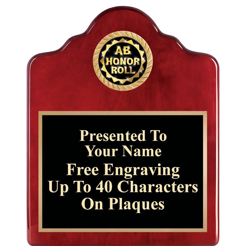 8X10 ROSEWOOD EMBLEM INS PLQ