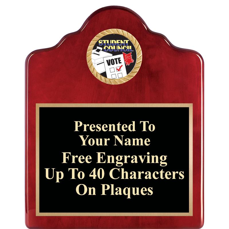 8X10 ROSEWOOD EMBLEM INS PLQ