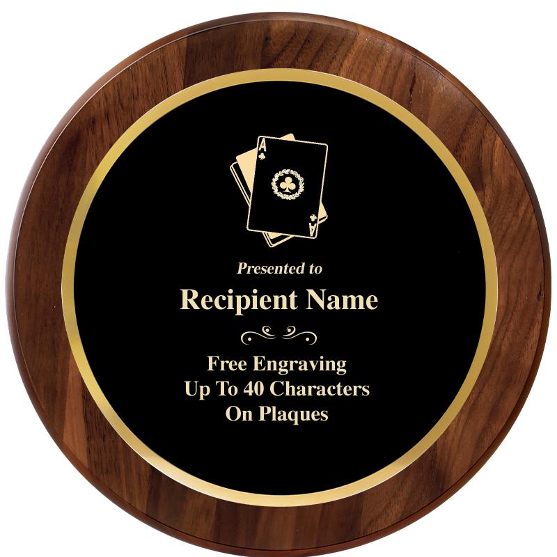 10" ROUND GENUINE WALNUT PLQ