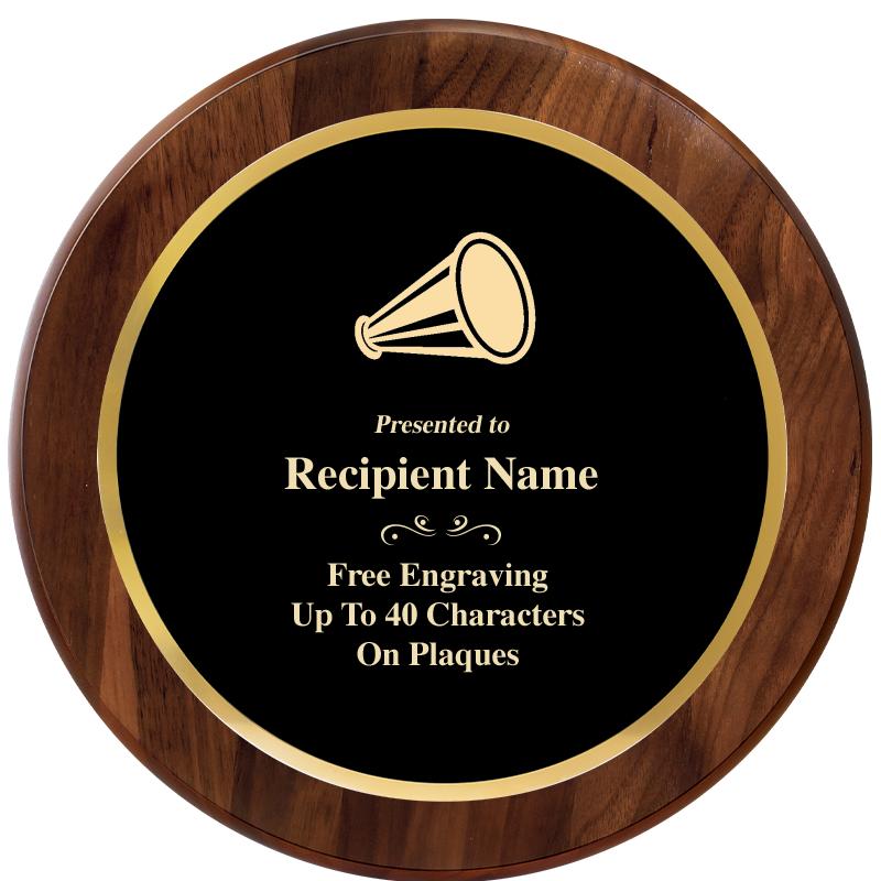 10" ROUND GENUINE WALNUT PLQ