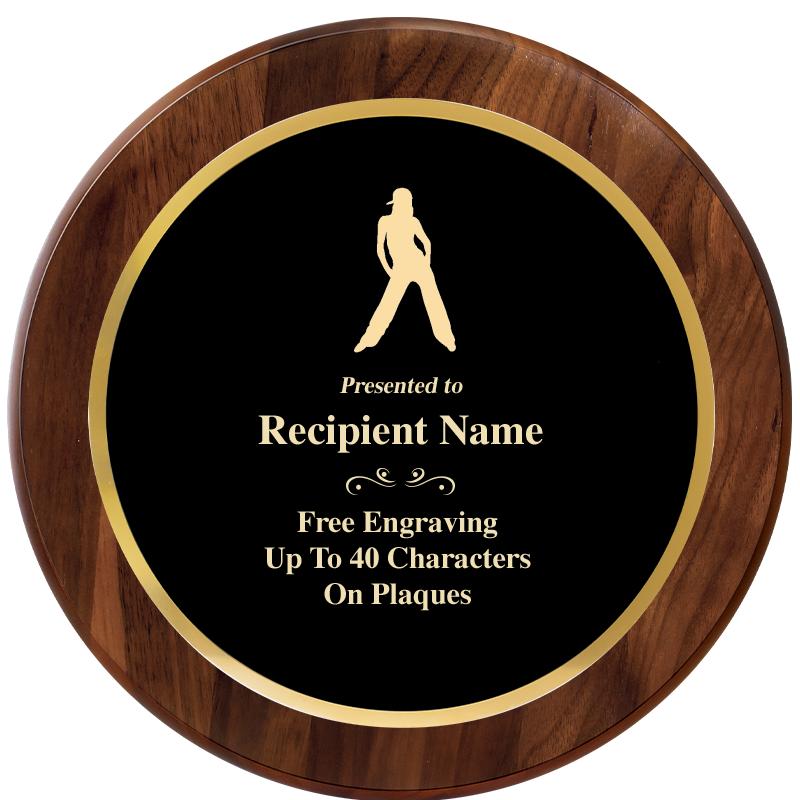 10" ROUND GENUINE WALNUT PLQ