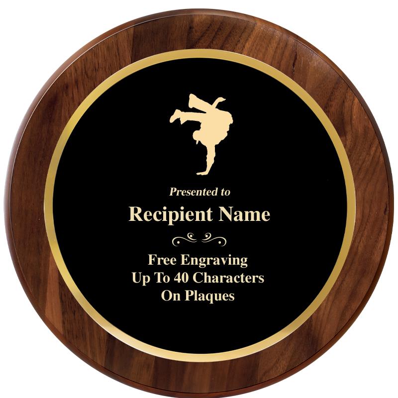 10" ROUND GENUINE WALNUT PLQ