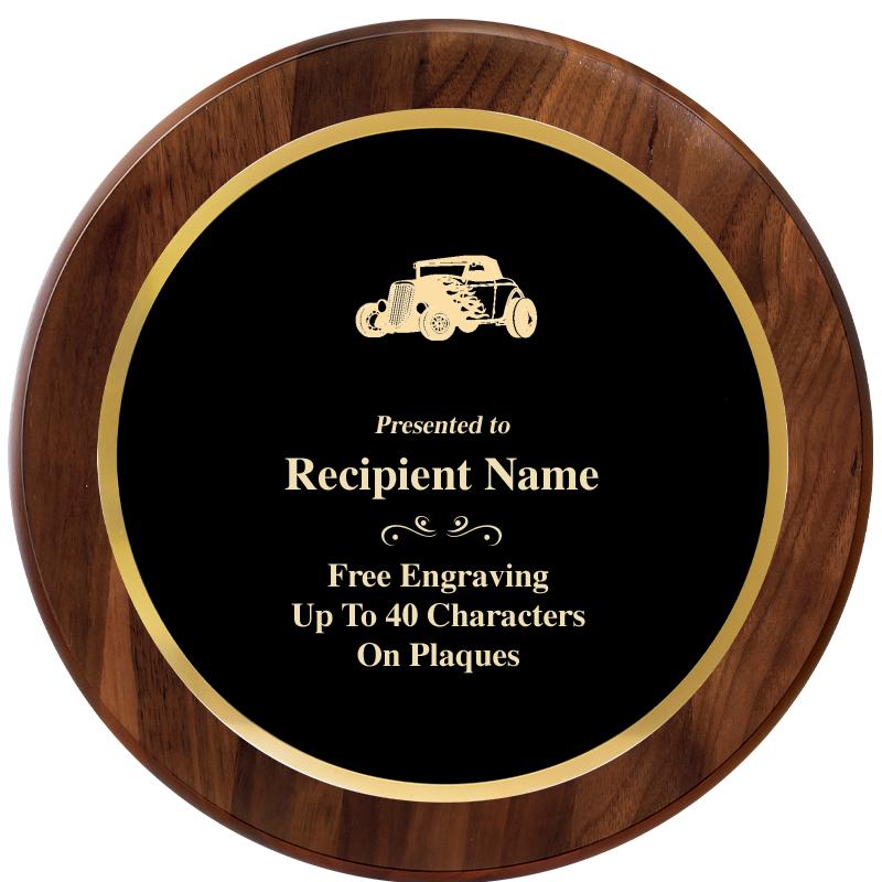 10" ROUND GENUINE WALNUT PLQ