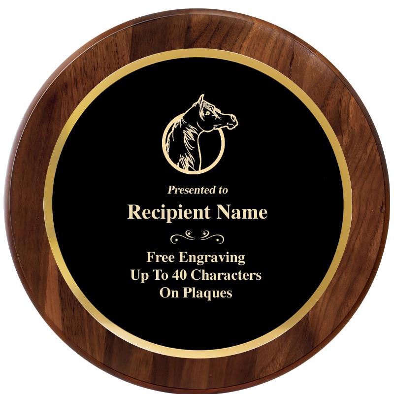 10" ROUND GENUINE WALNUT PLQ