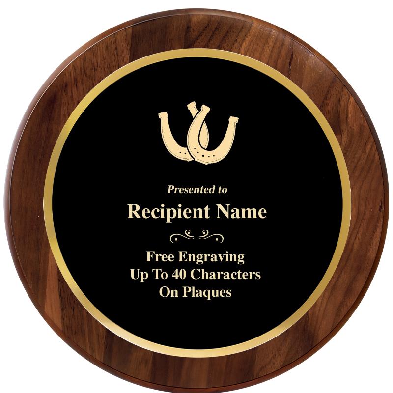 10" ROUND GENUINE WALNUT PLQ
