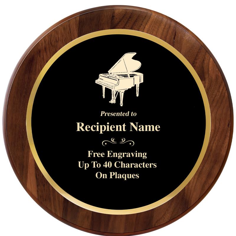 10" ROUND GENUINE WALNUT PLQ