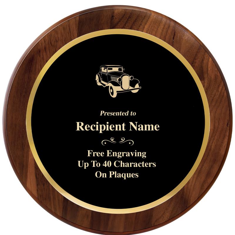 10" ROUND GENUINE WALNUT PLQ