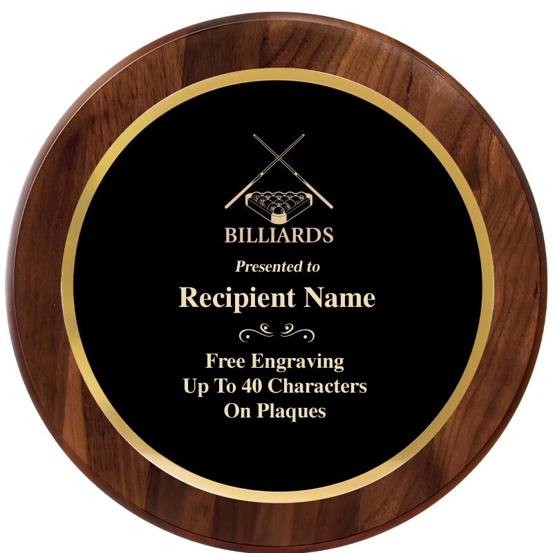 10" ROUND GENUINE WALNUT PLQ