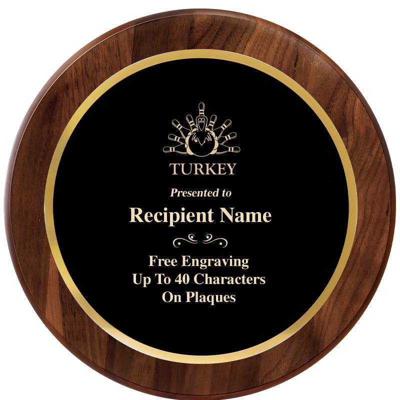 10" ROUND GENUINE WALNUT PLQ