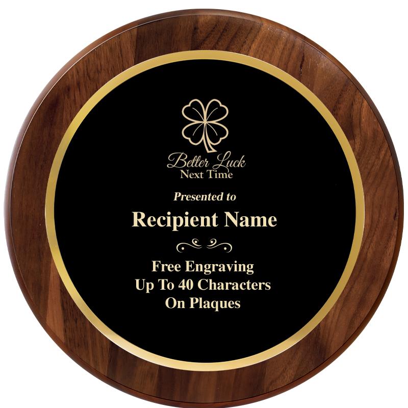 10" ROUND GENUINE WALNUT PLQ