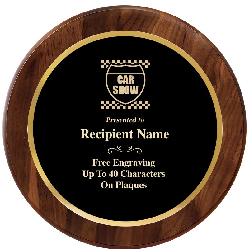 10" ROUND GENUINE WALNUT PLQ