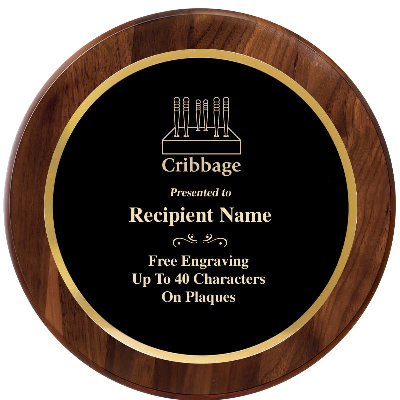 10" ROUND GENUINE WALNUT PLQ