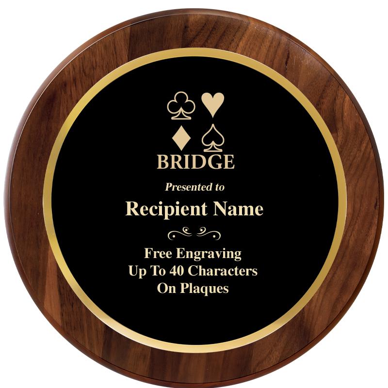 10" ROUND GENUINE WALNUT PLQ