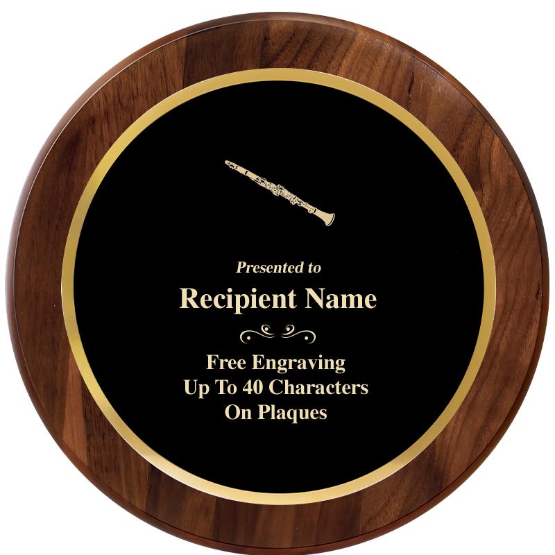 10" ROUND GENUINE WALNUT PLQ