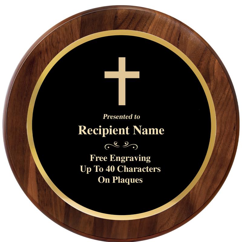 10" ROUND GENUINE WALNUT PLQ