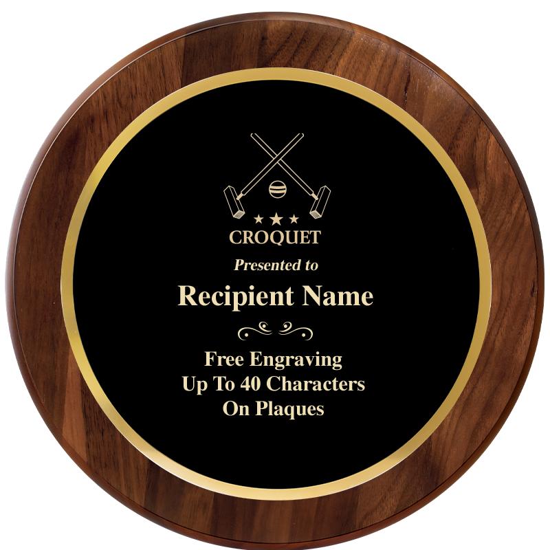10" ROUND GENUINE WALNUT PLQ