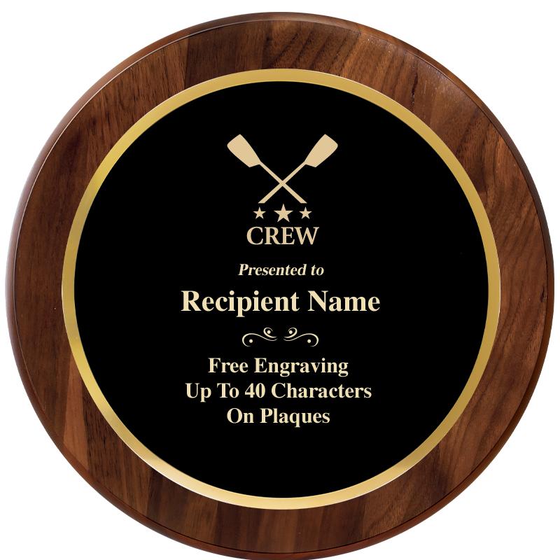 10" ROUND GENUINE WALNUT PLQ