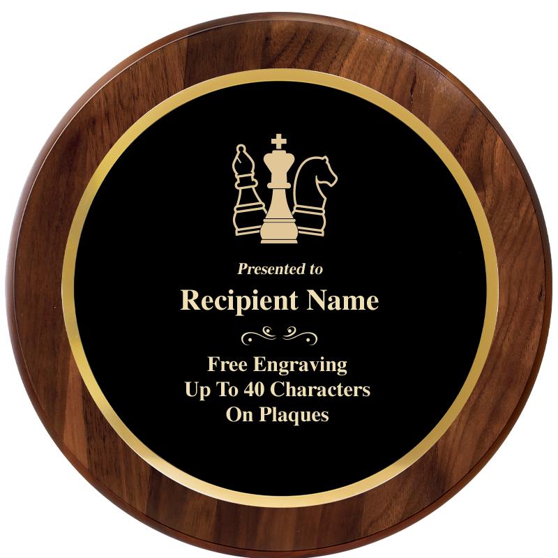 10" ROUND GENUINE WALNUT PLQ