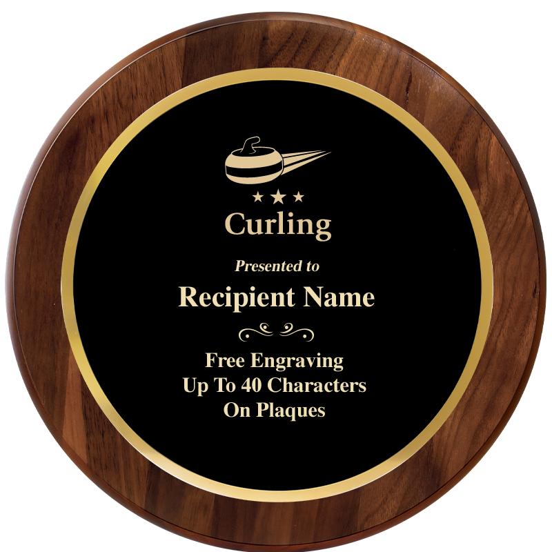 10" ROUND GENUINE WALNUT PLQ