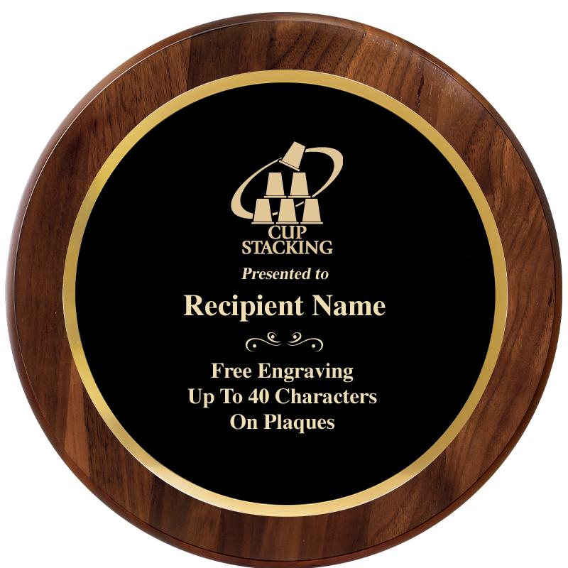 10" ROUND GENUINE WALNUT PLQ