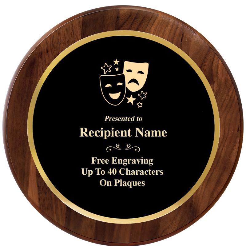 10" ROUND GENUINE WALNUT PLQ