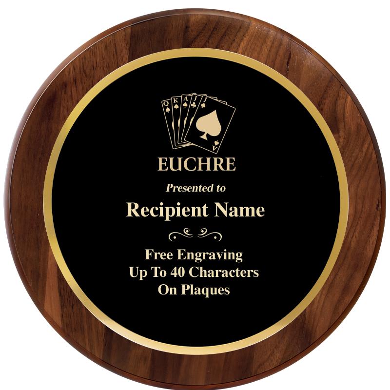 10" ROUND GENUINE WALNUT PLQ