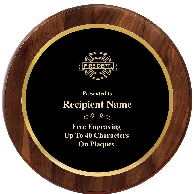 10" ROUND GENUINE WALNUT PLQ